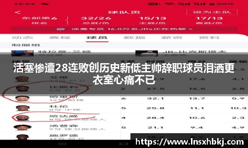 活塞惨遭28连败创历史新低主帅辞职球员泪洒更衣室心痛不已